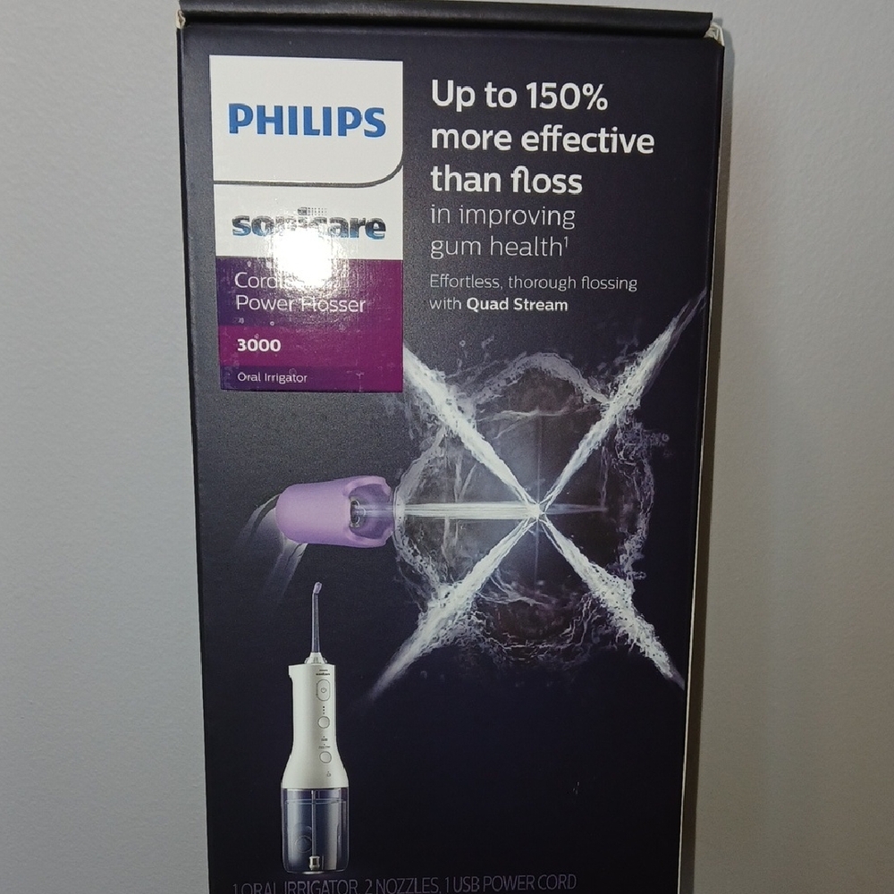Philips Sonicare Power Flosser in White and Purple Cordless